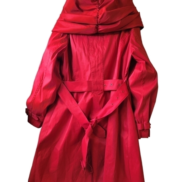 nwot GORGEOUS SAMUEL DONG RED TRENCH COAT - Picture 4 of 11